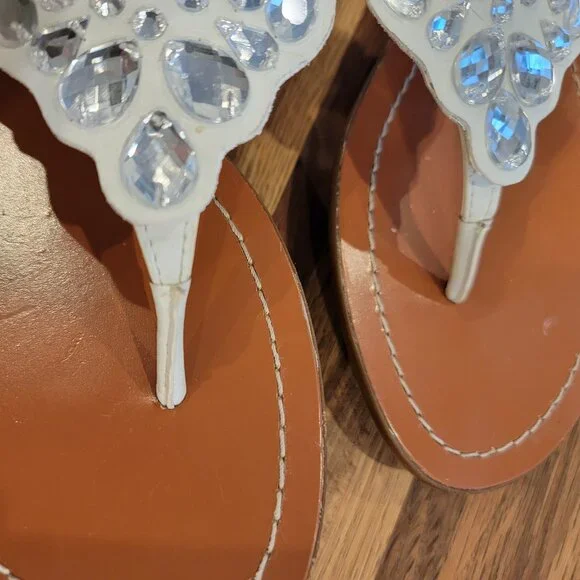 Kate Spade Cora Jeweled Thong Toe Flat Sandals - Picture 8 of 12